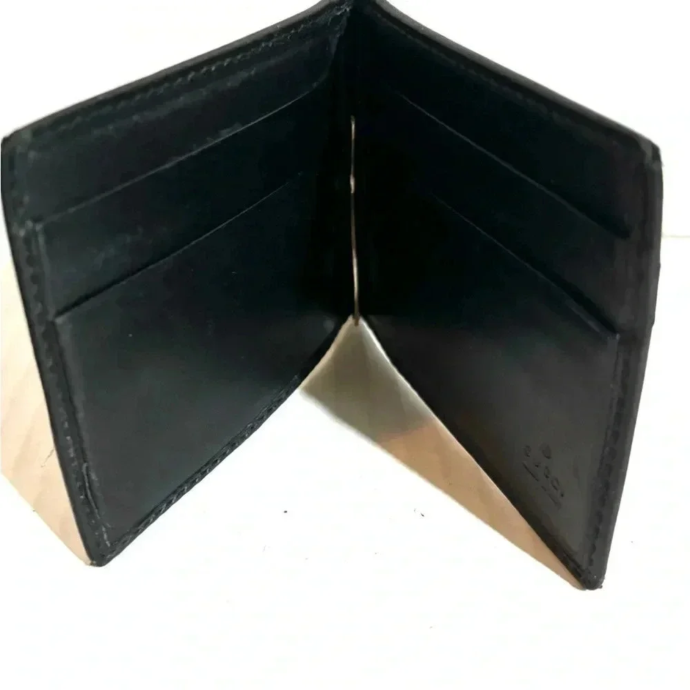 Gucci GG  unisex black canvas/ leather wallet